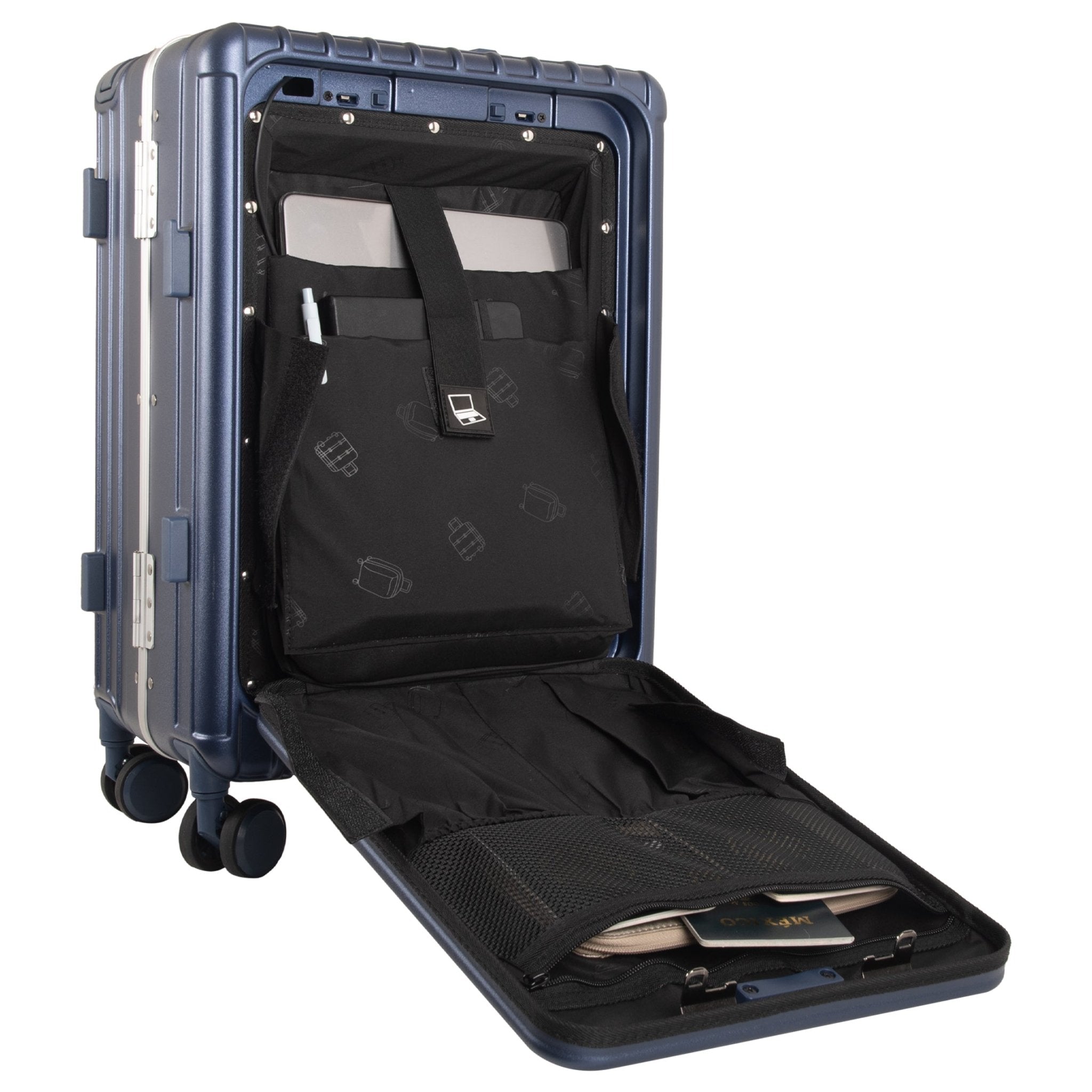 MALETA CAPRI 20" TSA AZUL ASA GRANDE - Monteli
