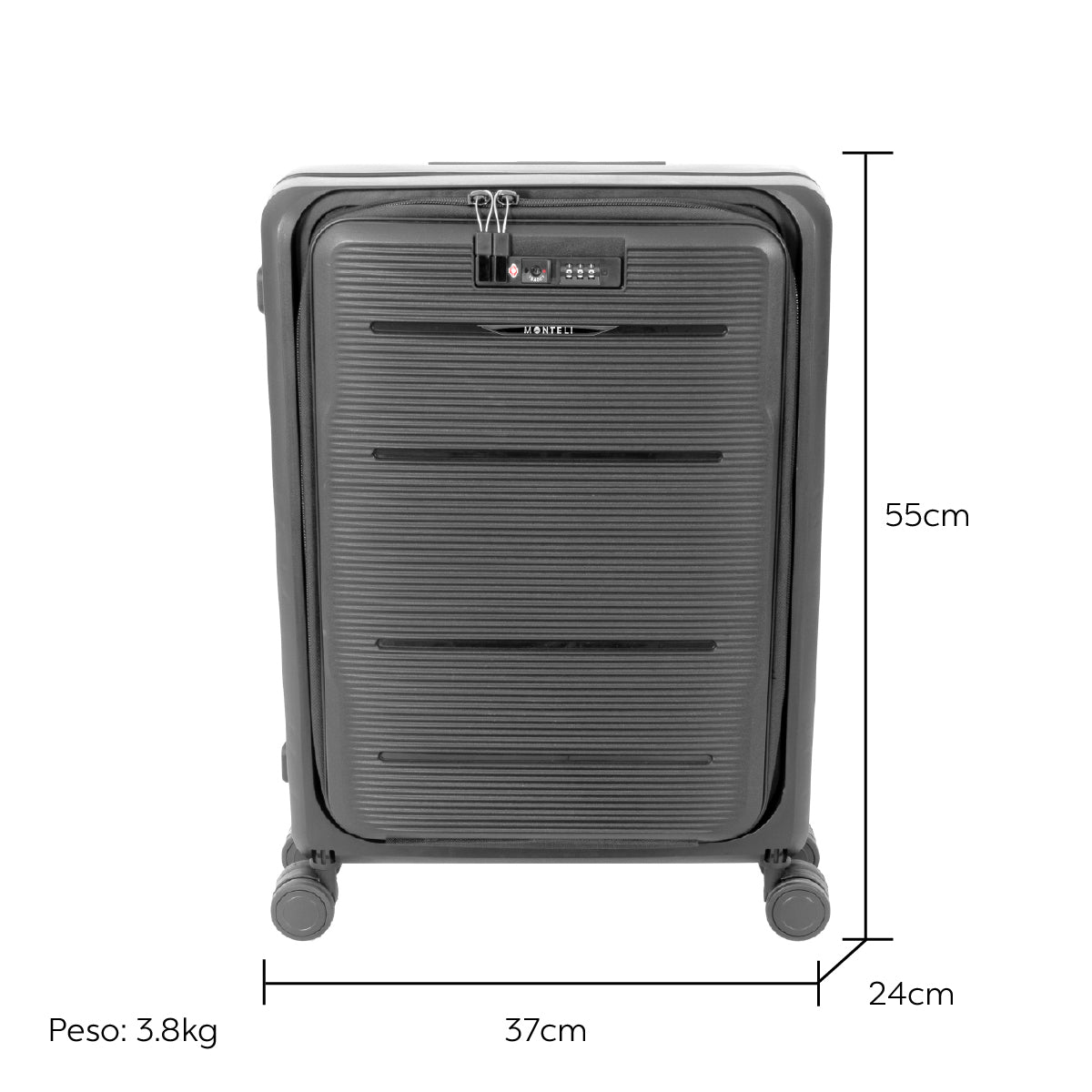 MALETA VIAJE PLEGABLE 20" TSA FRONTAL - Monteli