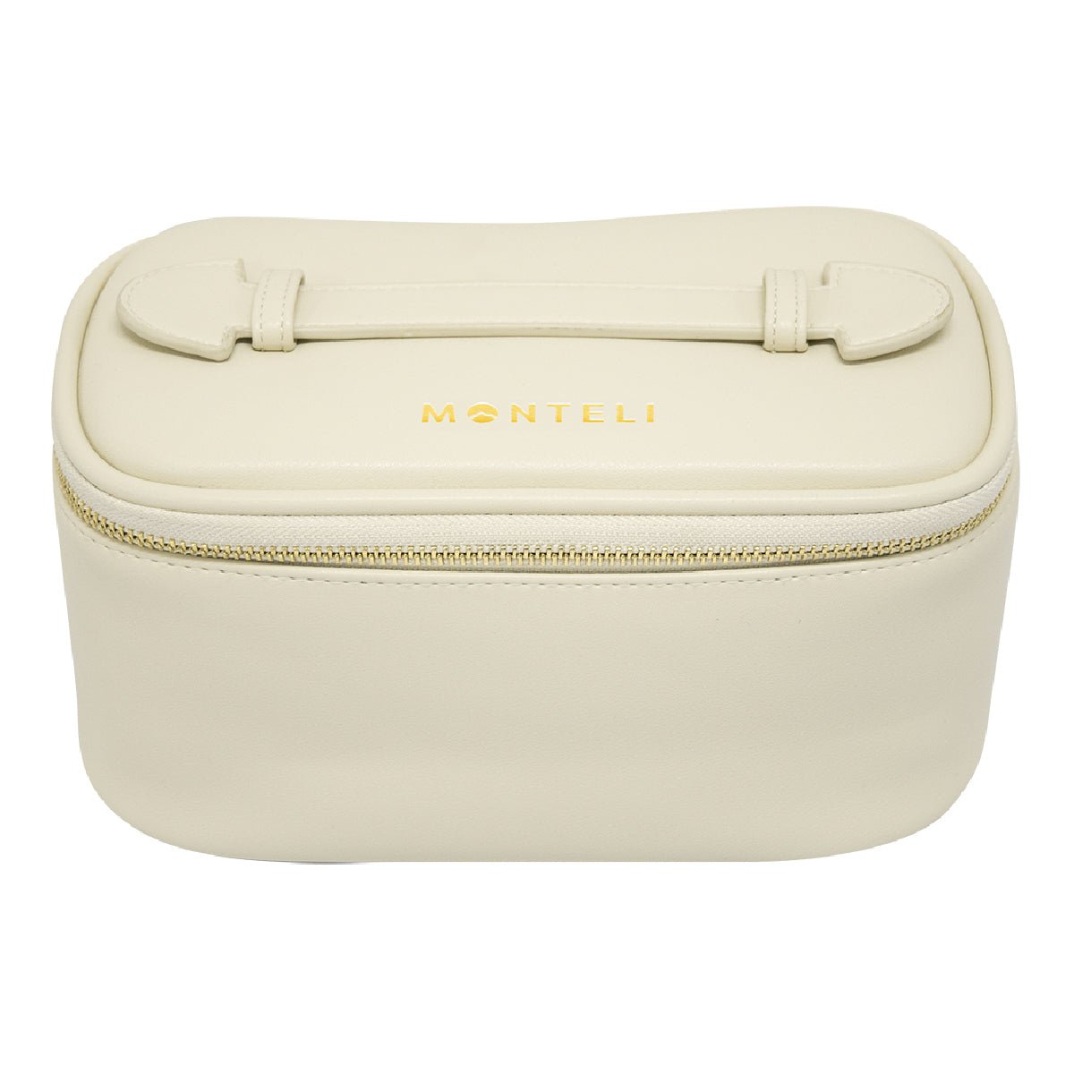 COSMETIQUERA NAPOLI 23CM DE PU BEIGE ESPEJO - Monteli