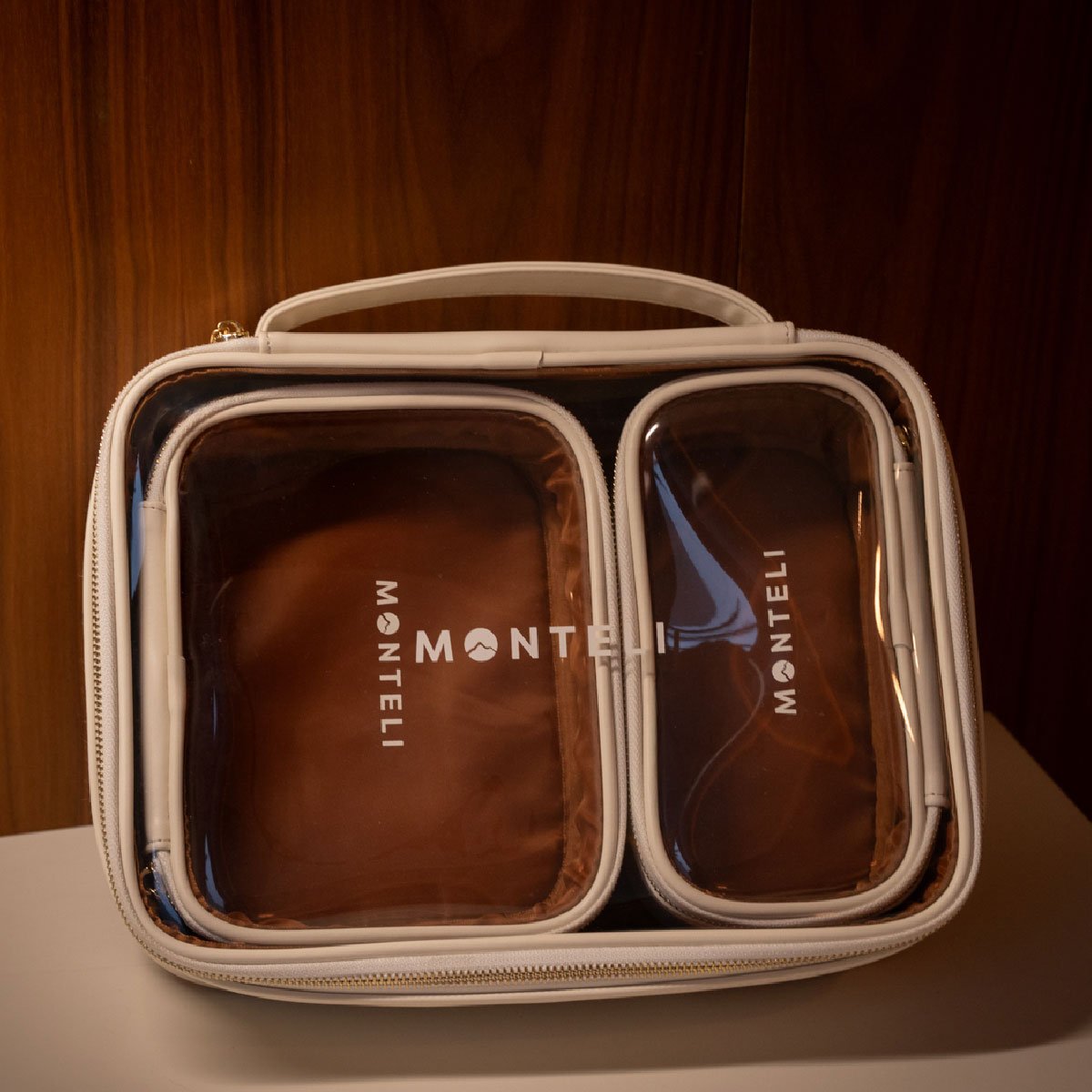 COSMETIQUERAS VENECIA JUEGO DE 3 DE PU BEIGE