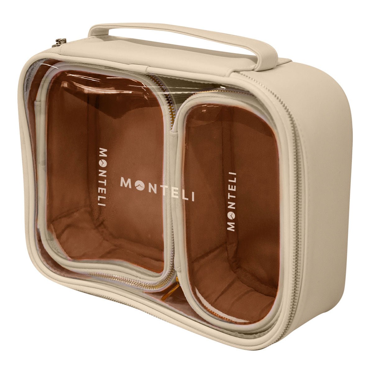 COSMETIQUERAS VENECIA JUEGO DE 3 DE PU BEIGE - Monteli