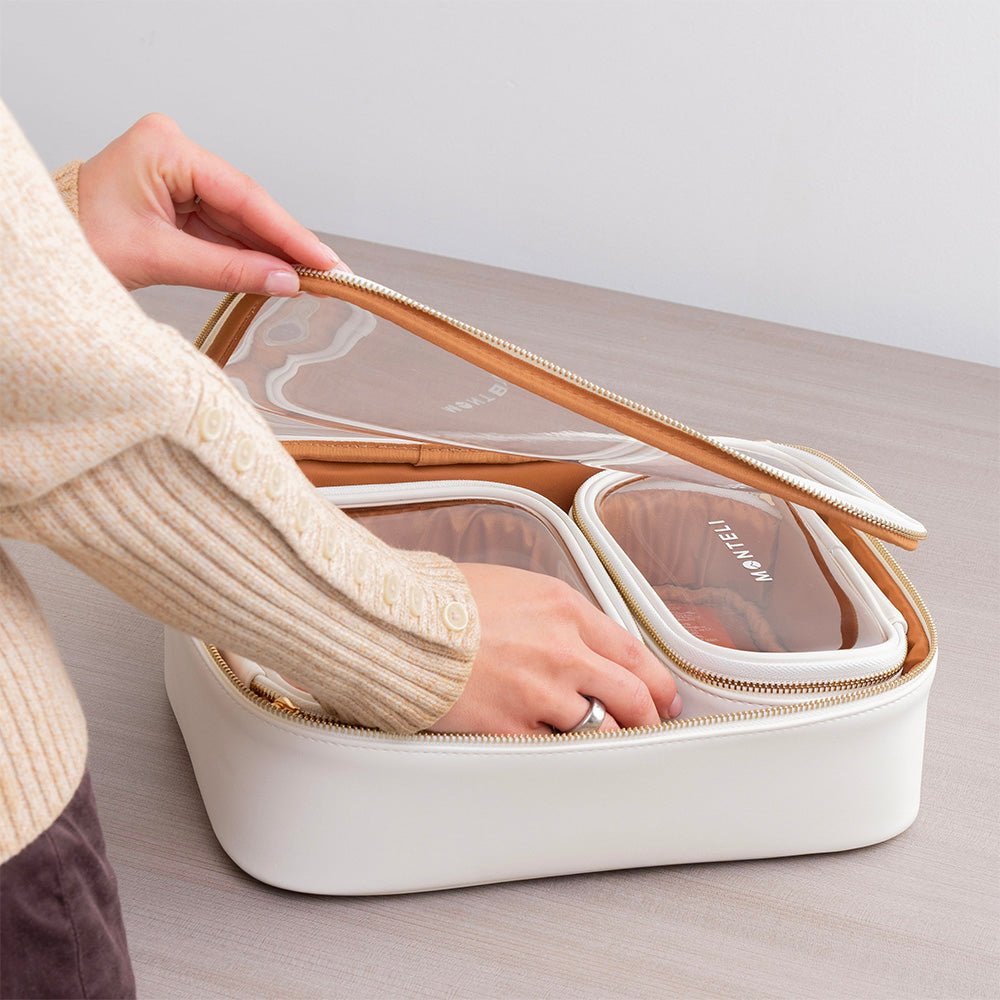 COSMETIQUERAS VENECIA JUEGO DE 3 DE PU BEIGE - Monteli